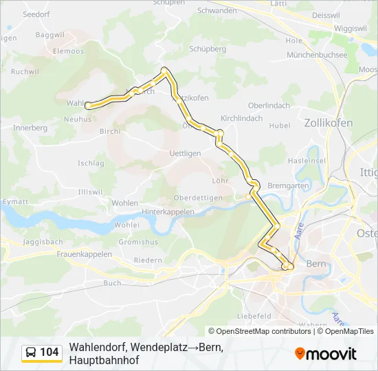 104 Bus Line Map
