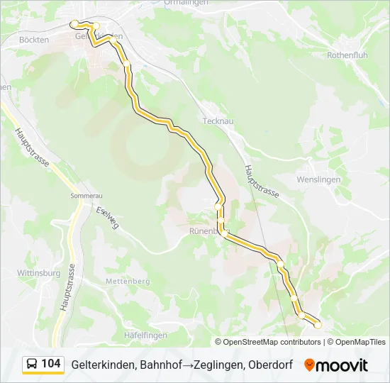 104 Bus Line Map