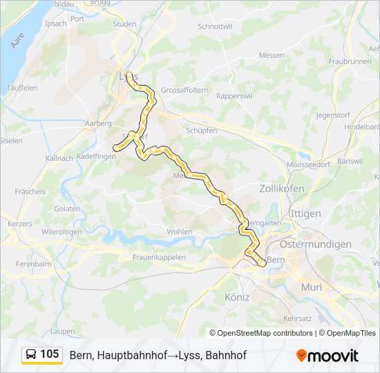 105 Bus Line Map