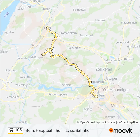 105 Bus Line Map