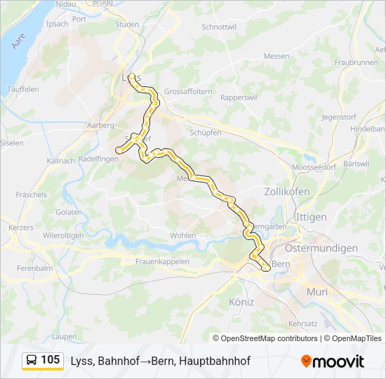 105 Bus Line Map