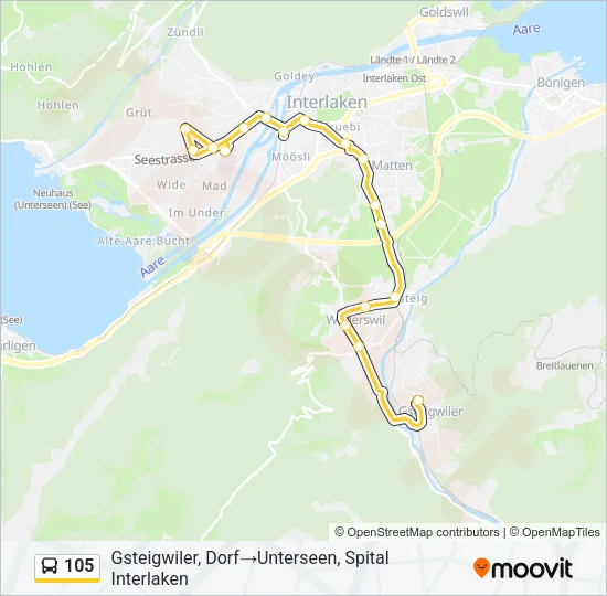 105 Bus Line Map