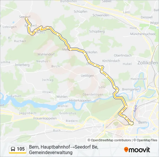 105 Bus Line Map