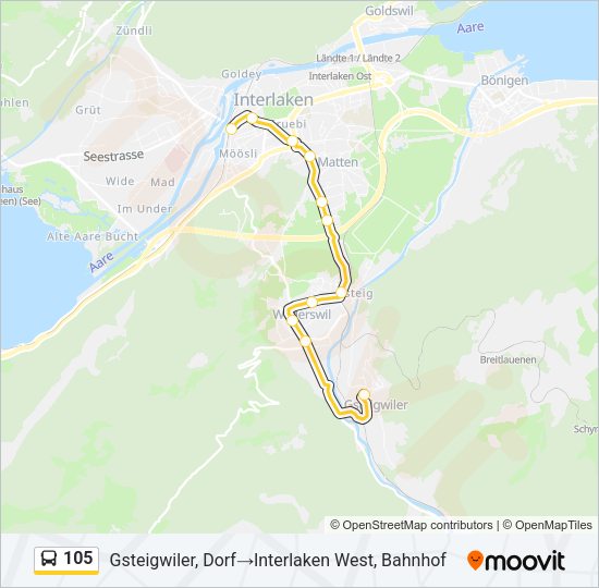 105 Bus Line Map
