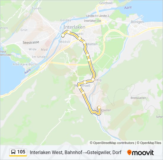 105 Bus Line Map