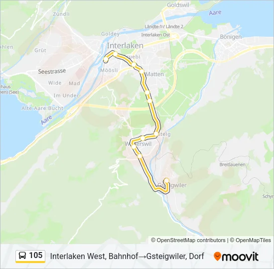 105 Bus Line Map