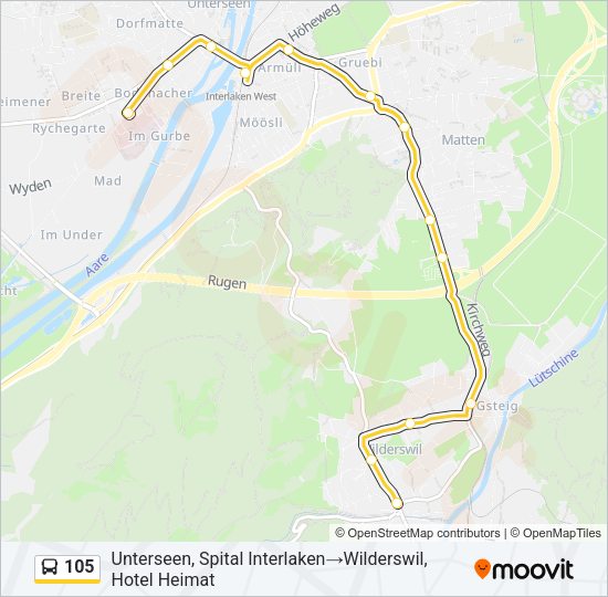 105 Bus Line Map