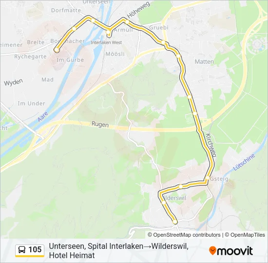 105 Bus Line Map