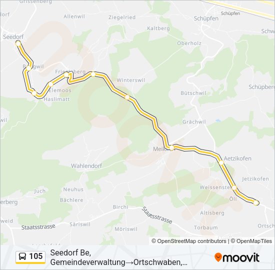 105 Bus Line Map
