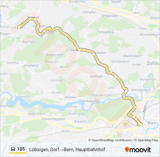 105 Bus Line Map