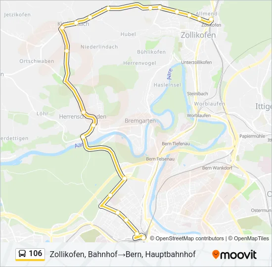106 Bus Line Map
