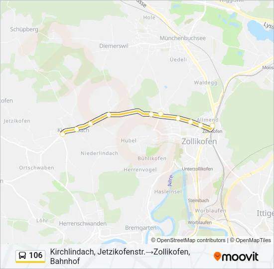106 Bus Line Map