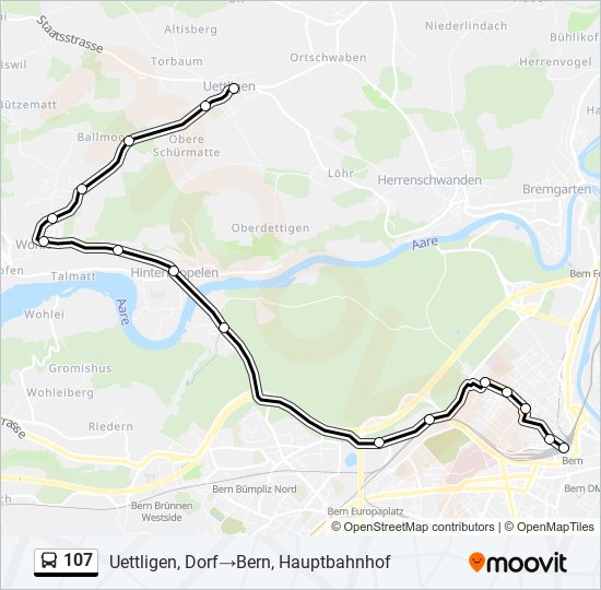 107 bus Line Map