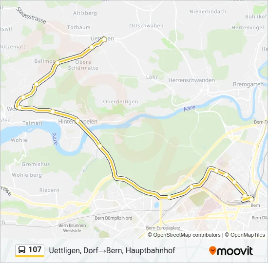 107 Bus Line Map