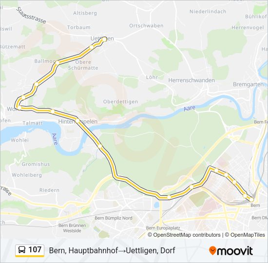 107 Bus Line Map