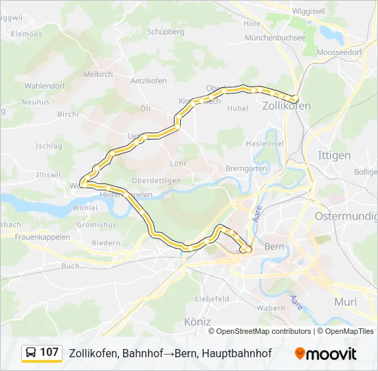 107 Bus Line Map