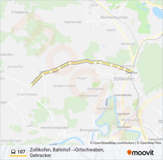 107 Bus Line Map