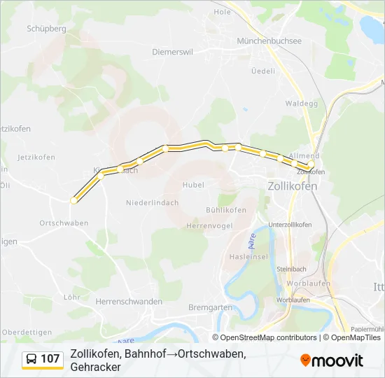 107 Bus Line Map