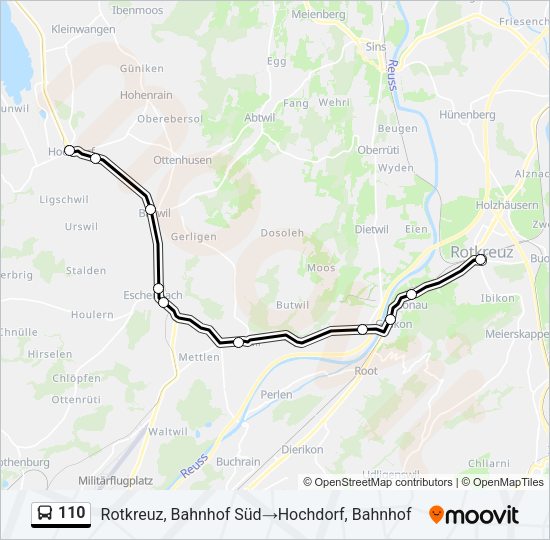 110 Bus Line Map