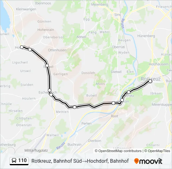 110 Bus Line Map