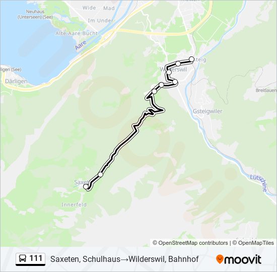 Plan de la ligne 111 de bus