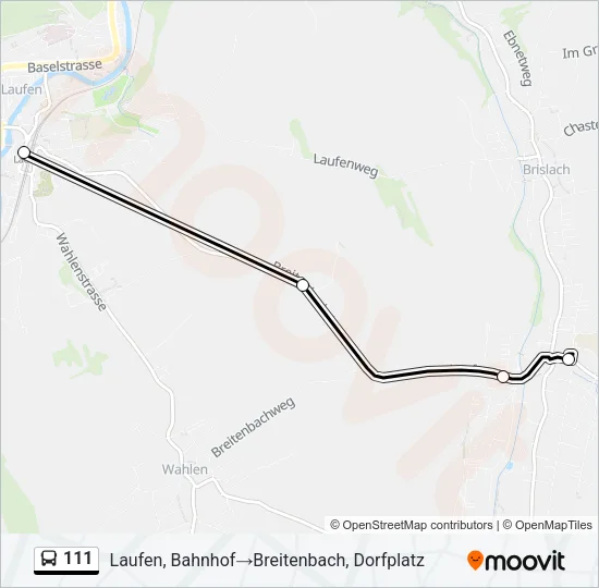 111 Bus Line Map