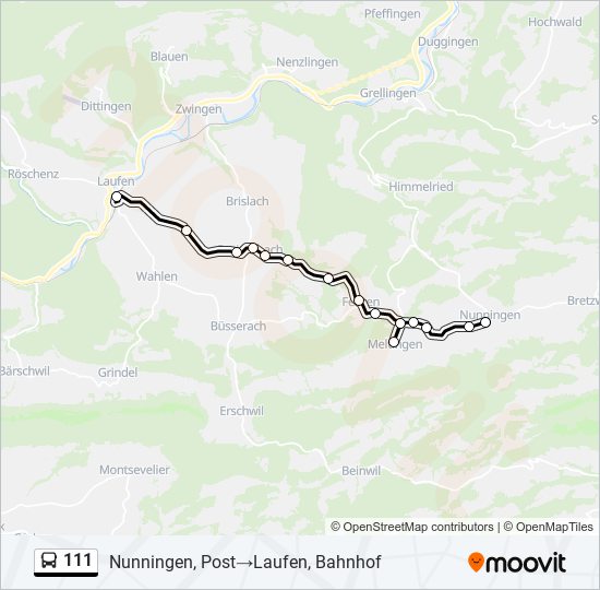 Plan de la ligne 111 de bus