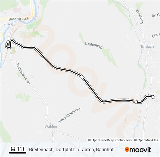 Plan de la ligne 111 de bus