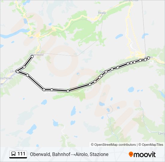 Plan de la ligne 111 de bus