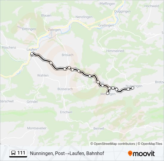 111 Bus Line Map