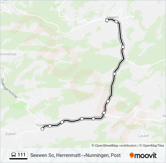 111 Bus Line Map