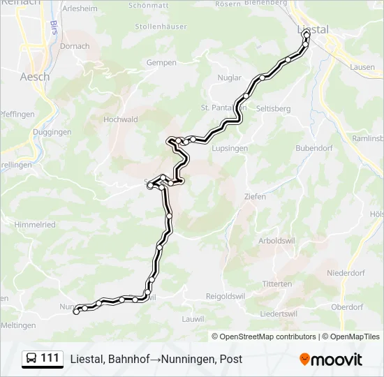 111 Bus Line Map