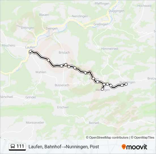 111 Bus Line Map