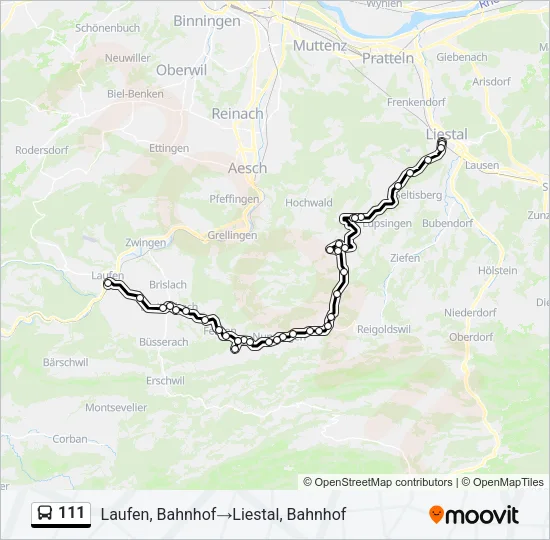 111 Bus Line Map