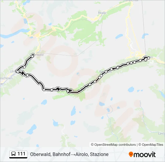 Plan de la ligne 111 de bus