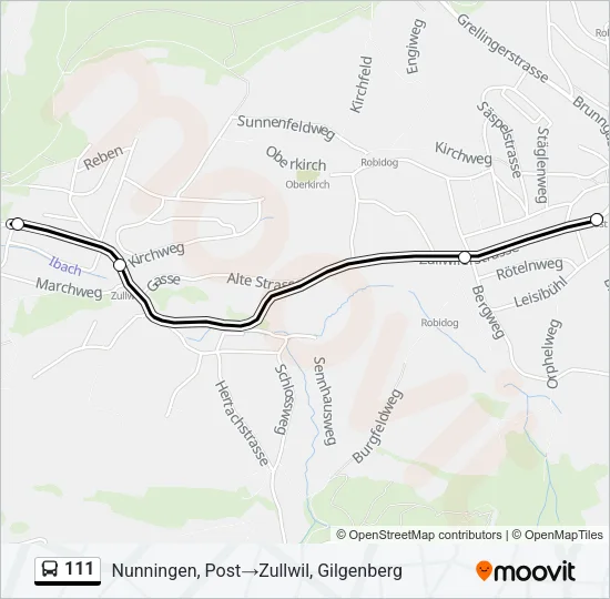111 Bus Line Map