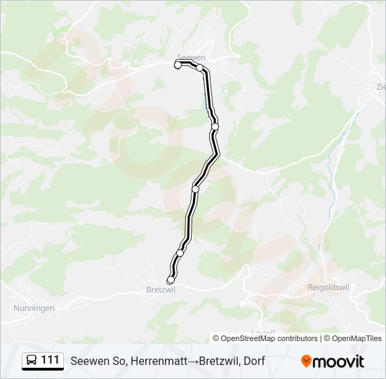 111 Bus Line Map