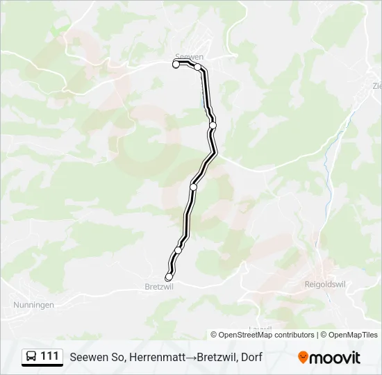 111 Bus Line Map