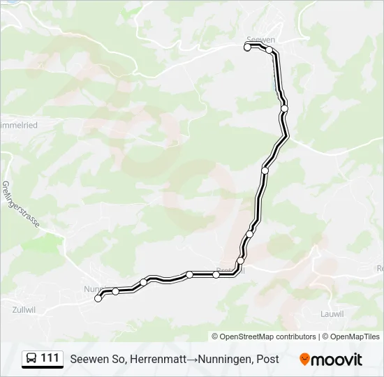 111 Bus Line Map