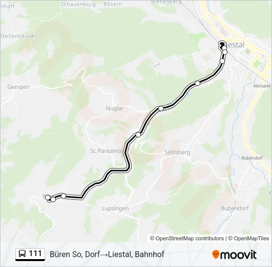 111 Bus Line Map