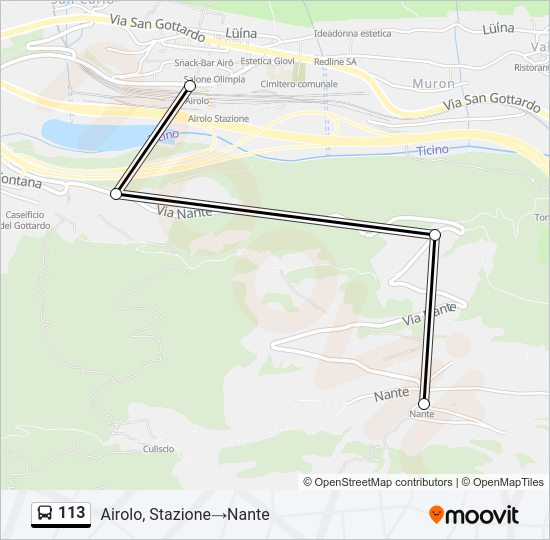 113 Bus Line Map