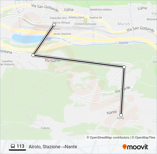 Plan de la ligne 113 de bus