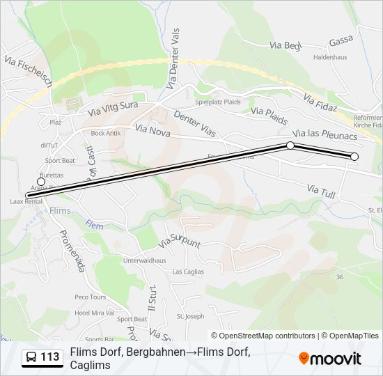 113 Bus Line Map