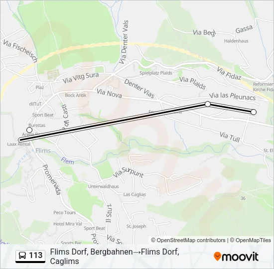 113 Bus Line Map