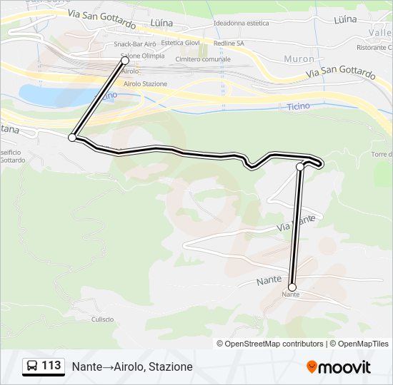 113 Bus Line Map