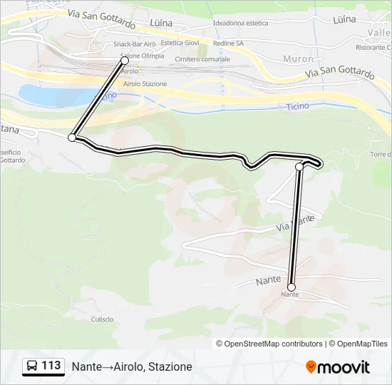 113 Bus Line Map