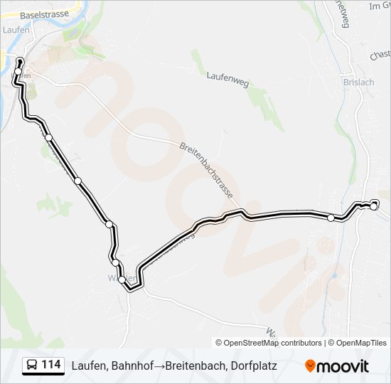 114 Bus Line Map