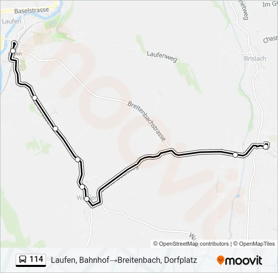 114 Bus Line Map