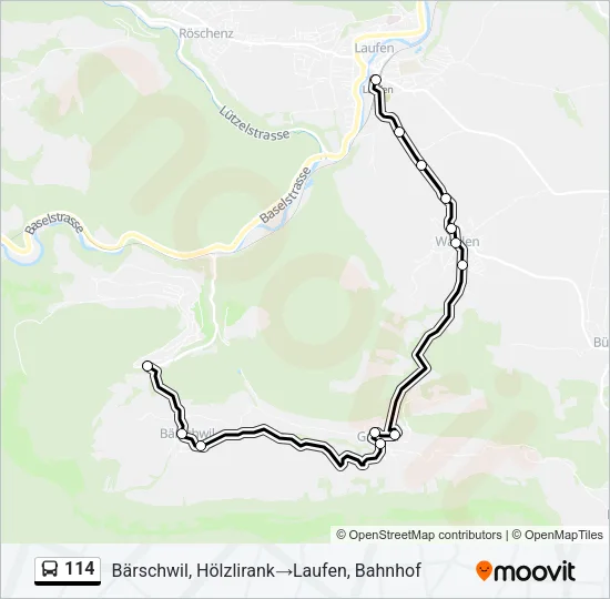114 Bus Line Map
