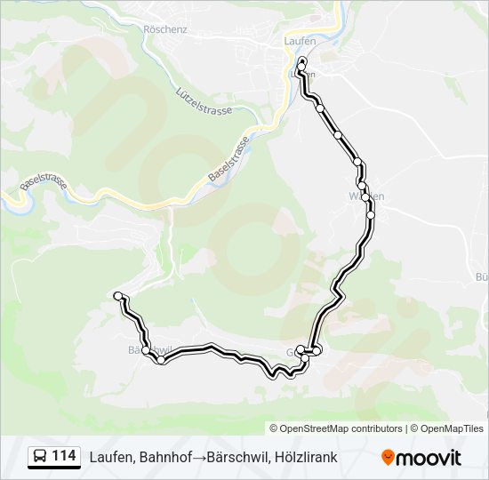 114 Bus Line Map